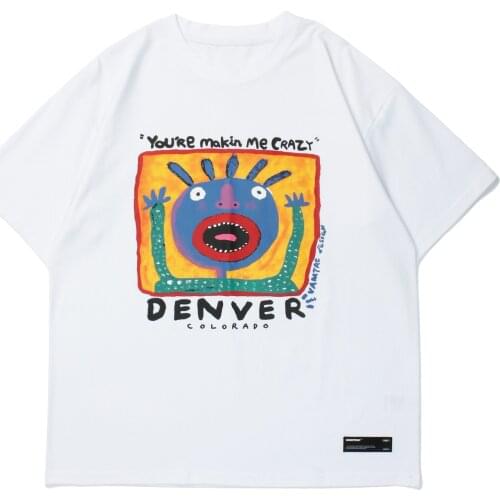 LACIBLE Hip Hop Streetwear Summer Tshirt Painting Letter Print T Shirt 2021 Men Harajuku Cotton Casual T-Shirt Short Sleeve