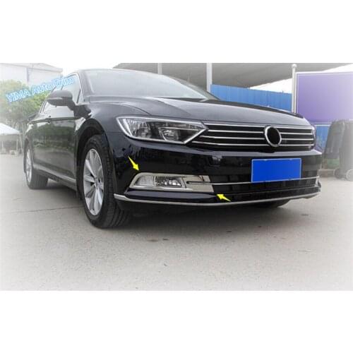 Lapetus Auto Styling Front Head Fog Light Lamp Frame Cover Trim 2 Piece / Set For Volkswagen Passat B8 2016 2017 2018