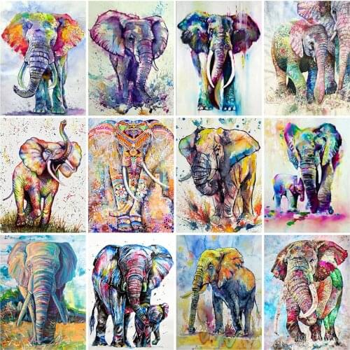 MomoArt 5D DIY Diamond Painting Elephant Mosaic Sale Diamond Embroidery Animal Diamond Mosaic Home Decorations