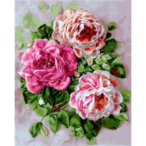 DRAWJOY Flower Framed Picture DIY Painting By Numbers Painting & Calligraphy Home Decoration For Living Room Wall Art