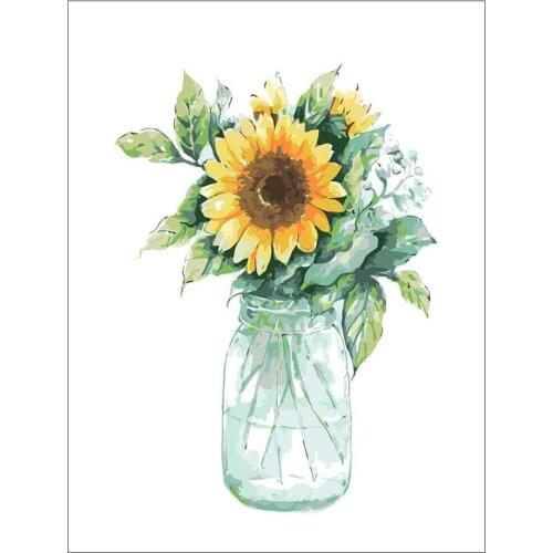 Flower Sunflower DIY 11CT Cross Stitch Embroidery Kits Needlework Craft Set Printed Canvas Cotton Thread Home Decoration Sale