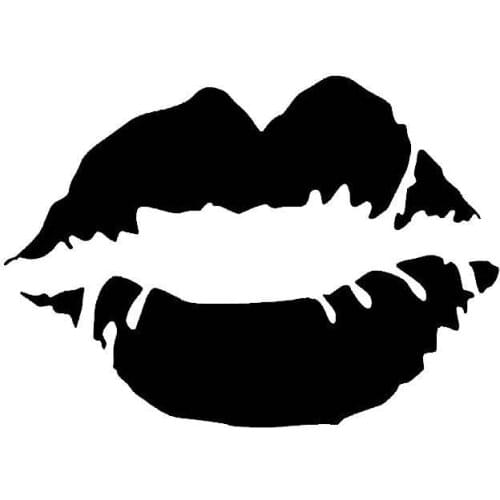 Car Sticker Lips Kiss Lipstick PVC Decal Car Window Bumper Sticker Cute Sexy Wall Laptop Personalized Decal Black/White, 6cm*4cm