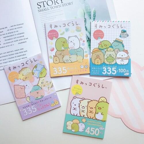New Cute Cartoon sumikko gurashi Childrens sticker book ins sticker card combination small book diy hand account phone