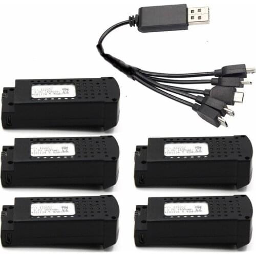 Original ( 5-in-1 ) 3.7V 1600mAh Lipo Battery Charger Sets For SG106 RC Drone Quadcopter Spare Parts 3.7v Rechargeable Battery