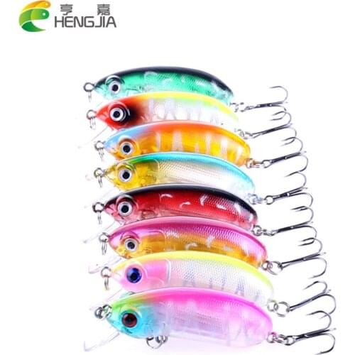 100pcs Fishing Lure 6cm 10.4g isca Artificial Minnow 8 Colors Crankbait with Hook Swim Bait pesca Hard lure fishing tackle