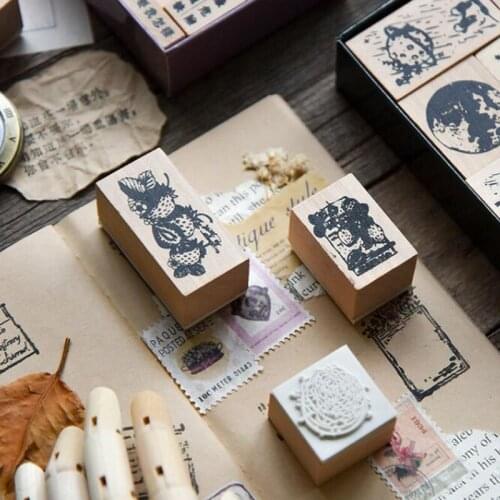 Plant Herbal High-Quality Wood Seal Hand Account Tool Material Combination Set Stationery