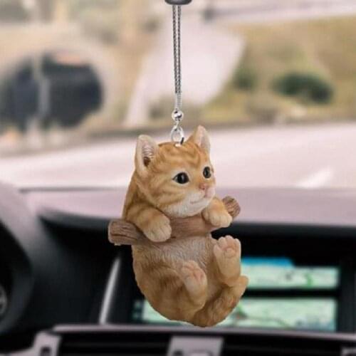 2D Cute Kitten Puppy Car Home Hanging Ornaments With Colorful Balloons Hanging Ornaments Decor Cat Kitten And Puppy Pendant