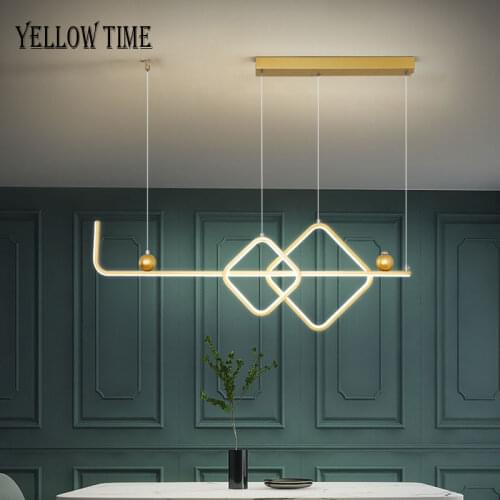 Black&Gold Frame Led Pendant Light Indoor Home Pendant Lamp For Dining Room Kitchen Restaurant Living Room Bedroom Hanging Lamp
