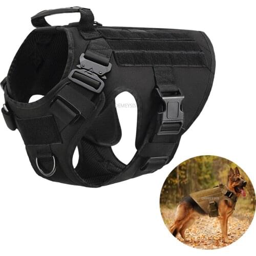Tactical Dog Harness for Small Large Dogs Military Pet Training Vest Metal Buckle German Shepherd Dogs