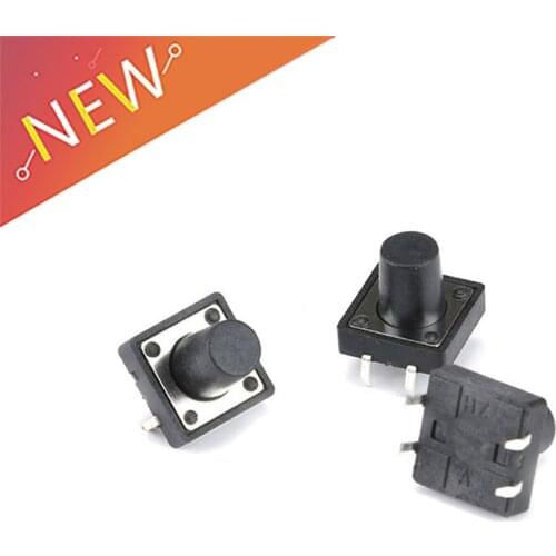40Pcs/Lot Tactile Push Button Switch Momentary Tact12x12x11MM SMD Through-Hole 4pin