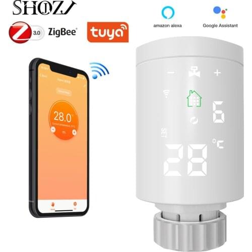 Zigbee Valve Controller Thermostat Smart Thermostatic Radiator Heater Temperature alliance thermostat valve for Works with Alexa