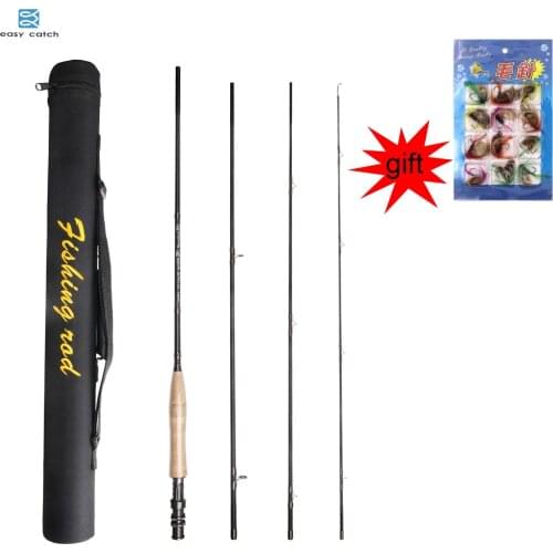 EASY CATCH 3/4/5/6WT Fly fishing Rod 4Pieces Medium-fast IM8 Graphite Fly Rod for fishing