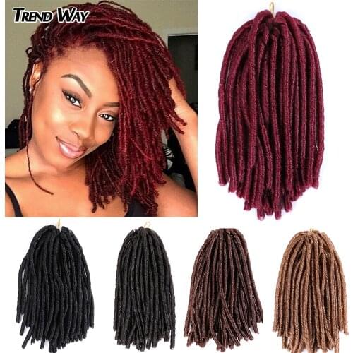 14inch Dreadlocks Hair Extensions Soft Faux Locs Crochet Hair Synthetic Braiding Hair Extensions Afro Hair Styles Black