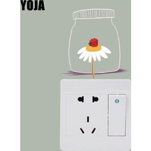 YOJA Flower Wall Sticker Coloured Switch Decal PVC Family Room Home Decor Coccinella Septempunctata 12ss0551