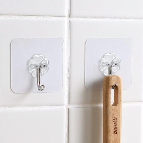 1 PCS Transparent Strong Self Adhesive Door Wall Hangers Hooks Suction Heavy Load Rack Cup Sucker for Kitchen Bathroom