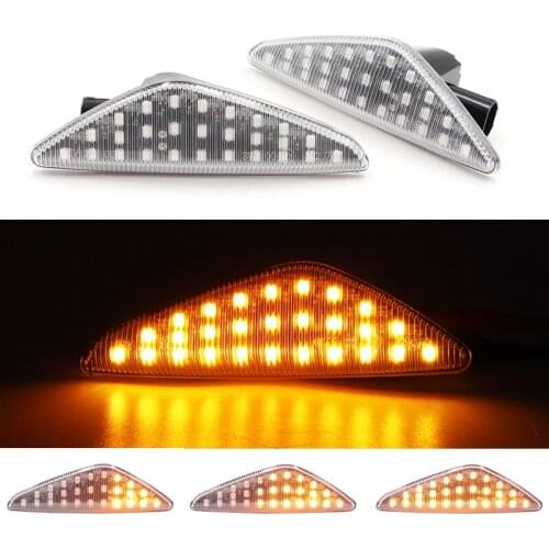 2Pcs Clear Lens Dynamic Side Marker Light Amber Led Indicator Car Turn Signal Lamp For BMW X5 E70 X6 E71 E72 X3 F25