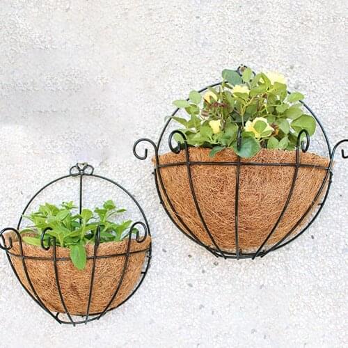 2Pcs Half Round Coconut Fiber Flower Pot Planter Hanging Plant Basket Liner Outdoor Decoration Garden Supplies