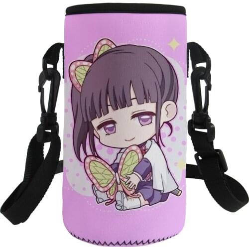 2021 Demon Slayer Print Neoprene Water Bottle Carrier Bag Pouch Cover Great for Stainless Steel Bottles Sport and Energy Drink