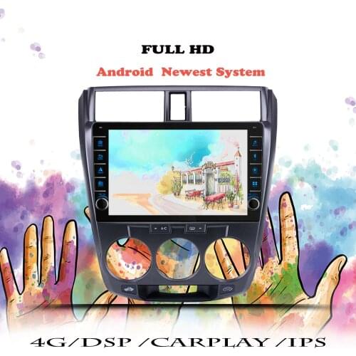 Car Radio For Honda CITY 2011 2012 2013 2014 2015 2016 Android 10 DVD 2 din GPS Navigation Multimedia Player Head Unit Cassette