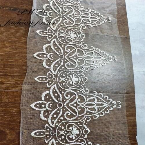 White Wedding Bridal Lace Trim Ribbon Fabrics African Material DIY Clothes Sewing Accessories