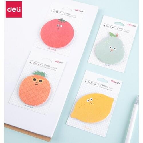 Deli Creative Memo Pad Sticker Notes 20packs Fruit Memo Sheets Cute Notepad Planner Stickers Office Decoration Kawaii Stationery