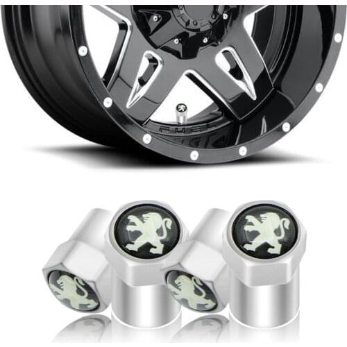 4pcs Wheel Tire Valve Caps Wheel Tire Parts Valve Stem Caps Cover for Peugeots 107 108 206 207 308 307 508 2008 3008 Style