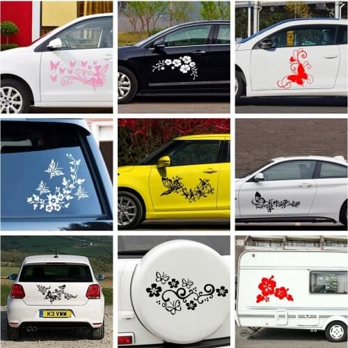 Funny Butterfly Auto Stickers On The Car Fashion Cartoon Car Sticker Window Decoration Personality Vinyl Decals
