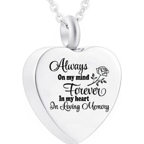 Cremation Heart Jewelry Stainless Steel Urn Pendant For Human/Pets Ashes Memorial With Filling Kit And Gift Velvet Bag
