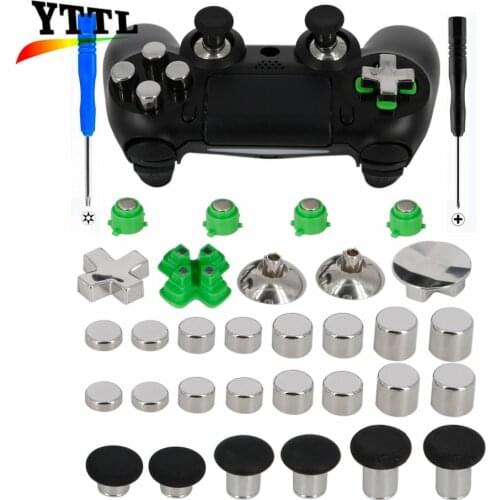 31 in 1 Metal Magnetic Bullet Button,Thumb sticks Joysticks,Dpads with T8 Open Tool Replacement set for PS4\ Slim\Pro Controller