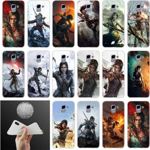 Soft Phone case Cover tomb raider ps4 sticker FOR Coque Samsung Galaxy J6 J4 J8 J7 2018 Plus J3 J5 J7 Prime Pro 2017 2016 Casse
