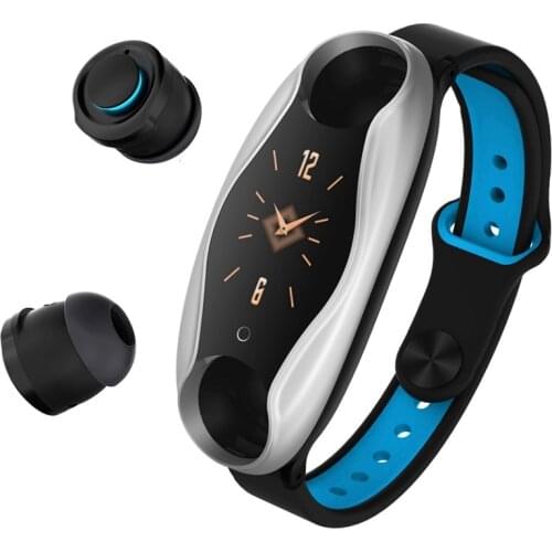 2020 New Intelligent Watch 2 in 1 Waterproof T90 smart bracelet with earbuds tws headphones