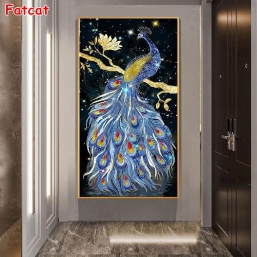 New 5d Diy Diamond Painting Peacocks Starry Sky Embroidery Crystal Round Square Rhinestone Mosaic Pictures Home Decor PP2059