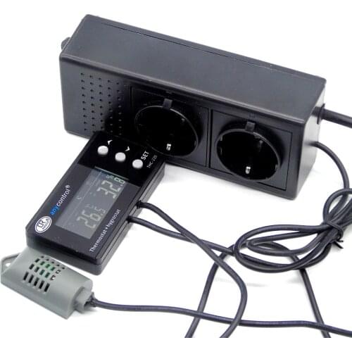 EU PLUG Greenhouse Reptile Terrarium humidity and temperature controller with humi/dehumi heat/cool output
