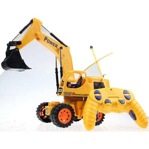 RC Truck 5CH 4 Wheel RC Excavator wired Remote Control Digger Dig Function with Light Shovelloader Model Electronic Toy