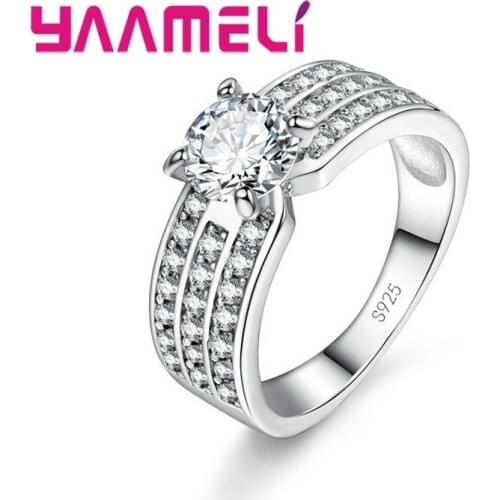 Romantic Wedding Rings For Lover 925 Sterling Silver Couple Rings For Engagement Party Jewelry Wedding Bands