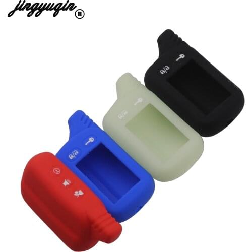 Jingyuqin Silicone Key Case Two Way Car Alarm Remote Fob Cover For Tomahawk TZ9010 SL-950 S-700 For Scher-Khan