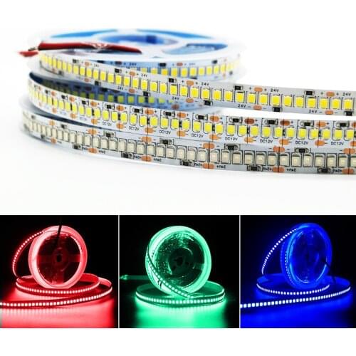 DC12V LED Strip Lights 5m 1200leds 2835 240leds/m 24V DC Flexible Tape Warm White / White/Green/Red/Blue/Ice Blue/Yellow/Pink