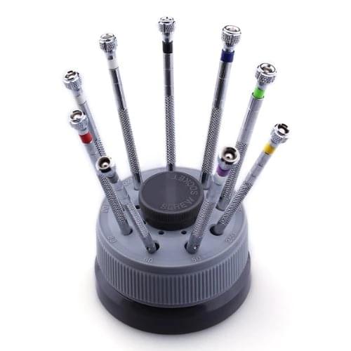 YCYS Watch repair tools kit with 9 screwdrivers 9 Lame Reserve Base for Watches Watchmaker Tools