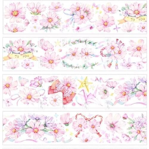 1 loop pet casual journal paper masking tape special oil Flower Collage