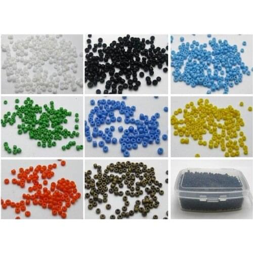 10000 Mixed Color Glass Opaque Seed Beads 1.5mm (12/0) + Storage Box
