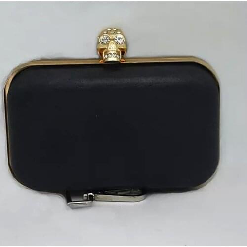 16x10cm Gold skull box clutch frame with plastic covers for clutch designer