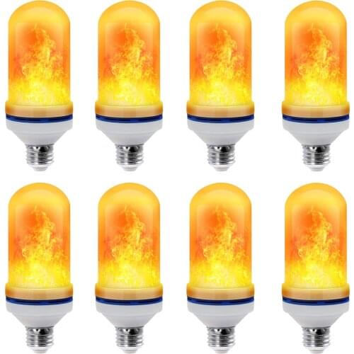 2/4/8PCS AC85-265V LED Flame Effect Light Bulb Effect E27/E26 Base for Halloween Hotel Bar Christmas Party Decoration
