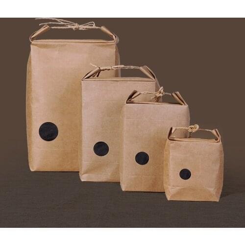 20PCS raft paper bag/ stand paper gift bags/food paper bags/Cookies Walnut dry fruit stand box with handle