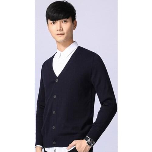 2021 Brand New Mens Jackets Sweaters Slim Knitted Overcoat for Male Long Sleeve V-Collar Casual Fashion Sweater Jacket