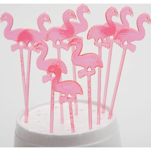 3.2" Hot Pink Flamingo Fruit Picks Party Frilled Toothpicks Sandwich Appetizer Cocktail Sticks Cupcake Decor 200PCS/LOT DEC304