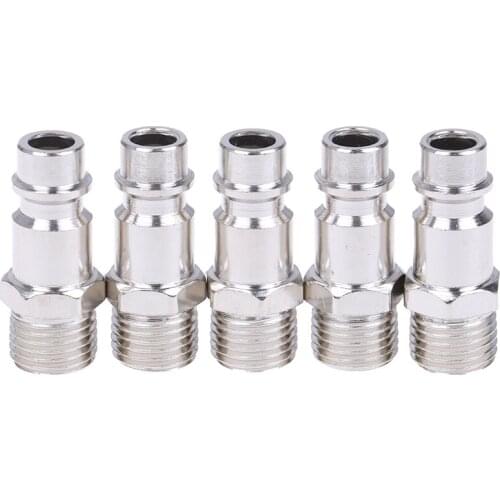 5pcs/lot 1/4" Copper Iron Euro Air Line Hose Fitting Quick Release Air Compressor Connector 33*11mm