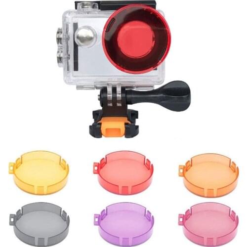 6 pcs Diving Aqua Color Lens Filter 3.8cm for Eken H9R H8R Action Camera Waterproof Housing Case Cover for 15-75 Feet Underwater