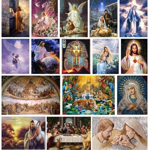 Diamond Painting Portrait Western Religion Christianity Islam Holy Father Godmother Eastern Buddhism Buddha Hall Home Decor