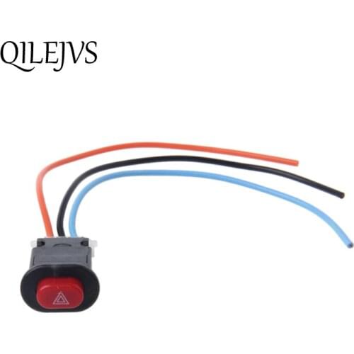 Motorcycle Hazard Light Switch Double Warning Flasher Emergency Signal w/3 Wires Lock