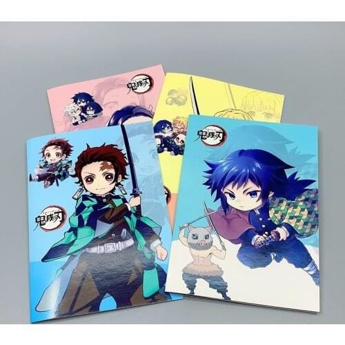 Anime Demon Slayer Kimetsu No Yaiba Notebook Kamado Tanjirou Nezuko Diary Cosplay Notepad Hard Cover School Stationery Gift